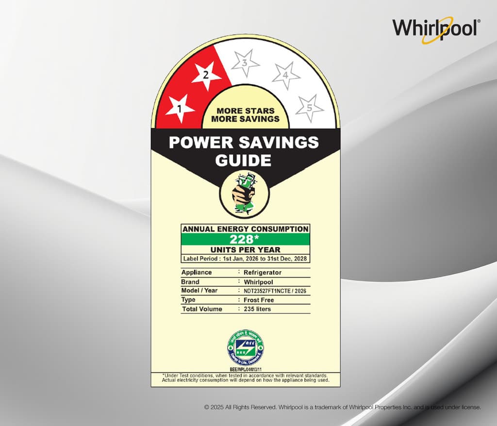 Whirlpool 235 L Frost Free Double Door 2 Star Refrigerator