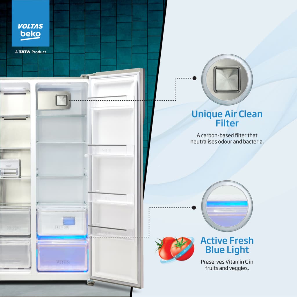 Voltas Beko 563 L Frost Free Side by Side Refrigerator