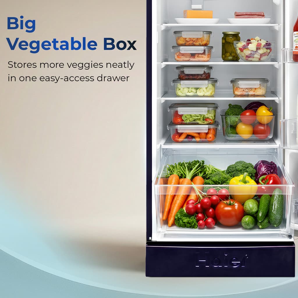 Haier 190 L Direct Cool Double Door 4 Star Refrigerator with Base Drawer