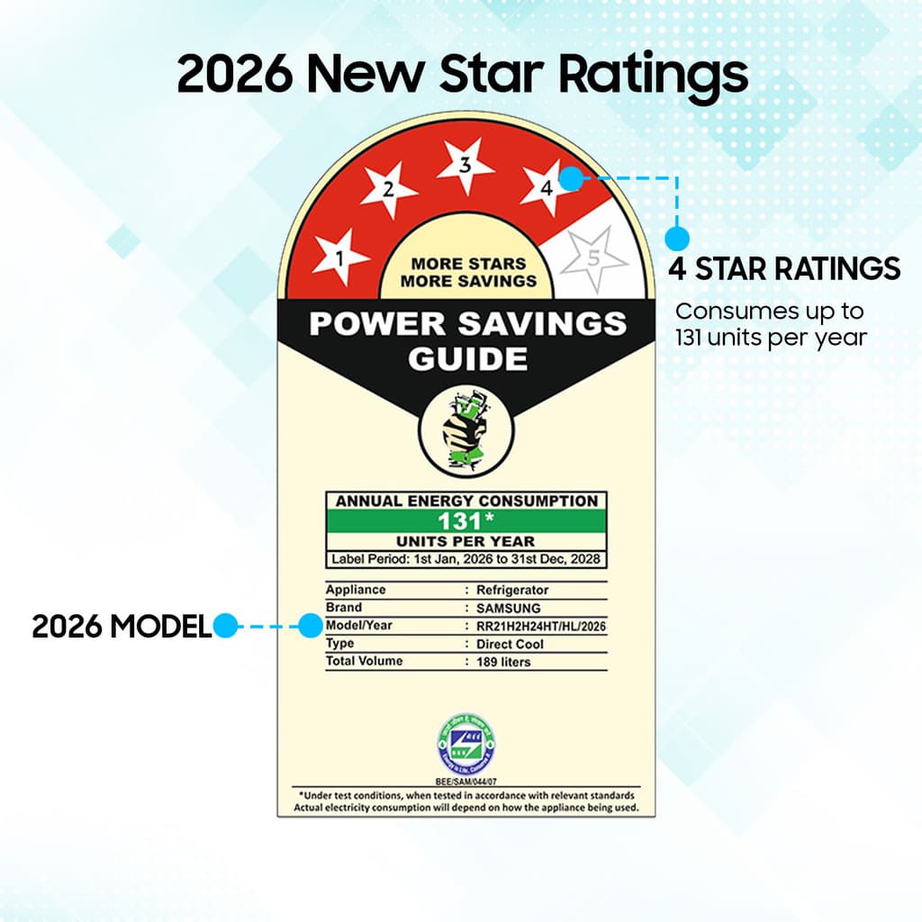 Samsung 189 L Direct Cool Single Door 4 Star Refrigerator with Base Drawer