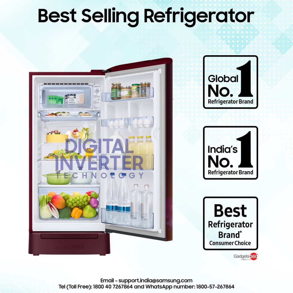 Samsung 215 L Direct Cool Single Door 5 Star Refrigerator with Base Drawer