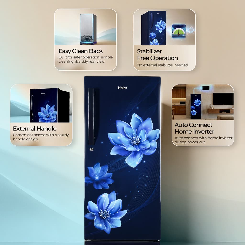 Haier 190 L Direct Cool Double Door 4 Star Refrigerator with Base Drawer