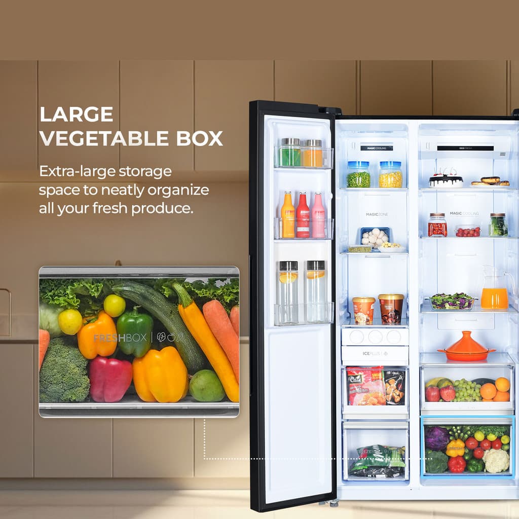 Haier 602 L Frost Free Side by Side Convertible Refrigerator with |100% Convertible|Expert Inverter|Digital Display Panel|Jumbo Ice Maker|Deo Fresh Technology