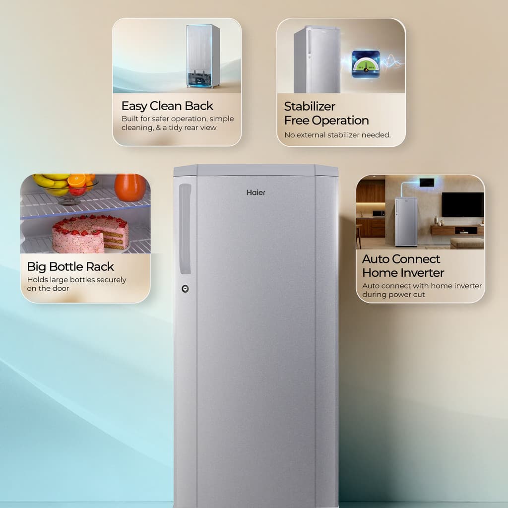Haier 165 L Direct Cool Single Door 1 Star Refrigerator