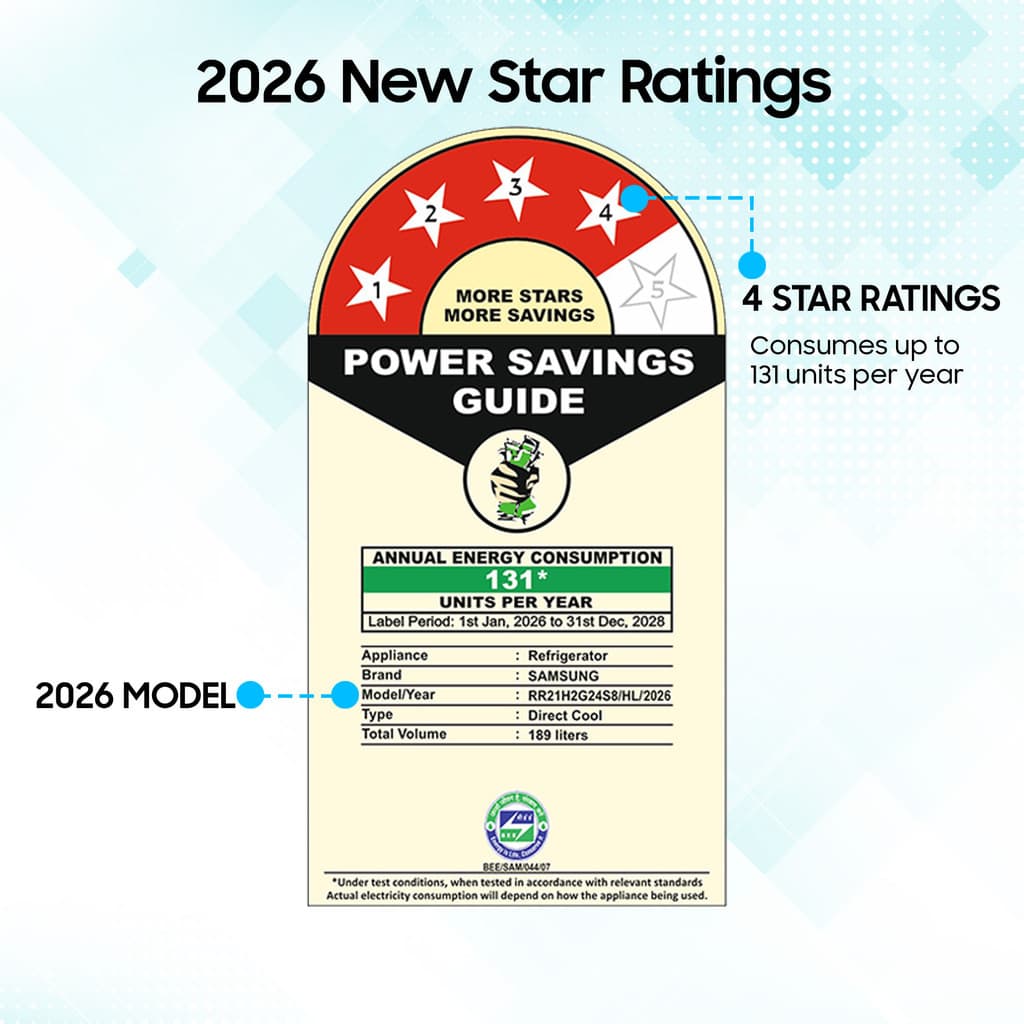 Samsung 189 L Direct Cool Single Door 4 Star Refrigerator