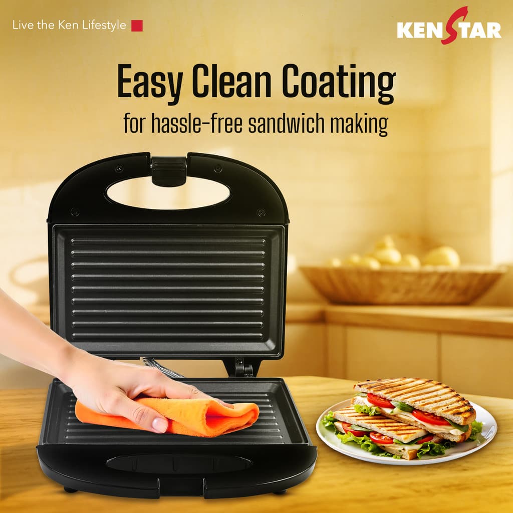 Kenstar KTG02KGPR1-DBH / KTG02KGPR1-DAR / KTG02KGPR0-DBM Grill Sandwich Maker