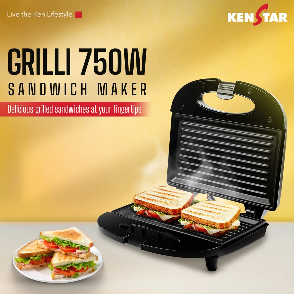 Kenstar KTG02KGPR1-DBH / KTG02KGPR1-DAR / KTG02KGPR0-DBM Grill Sandwich Maker