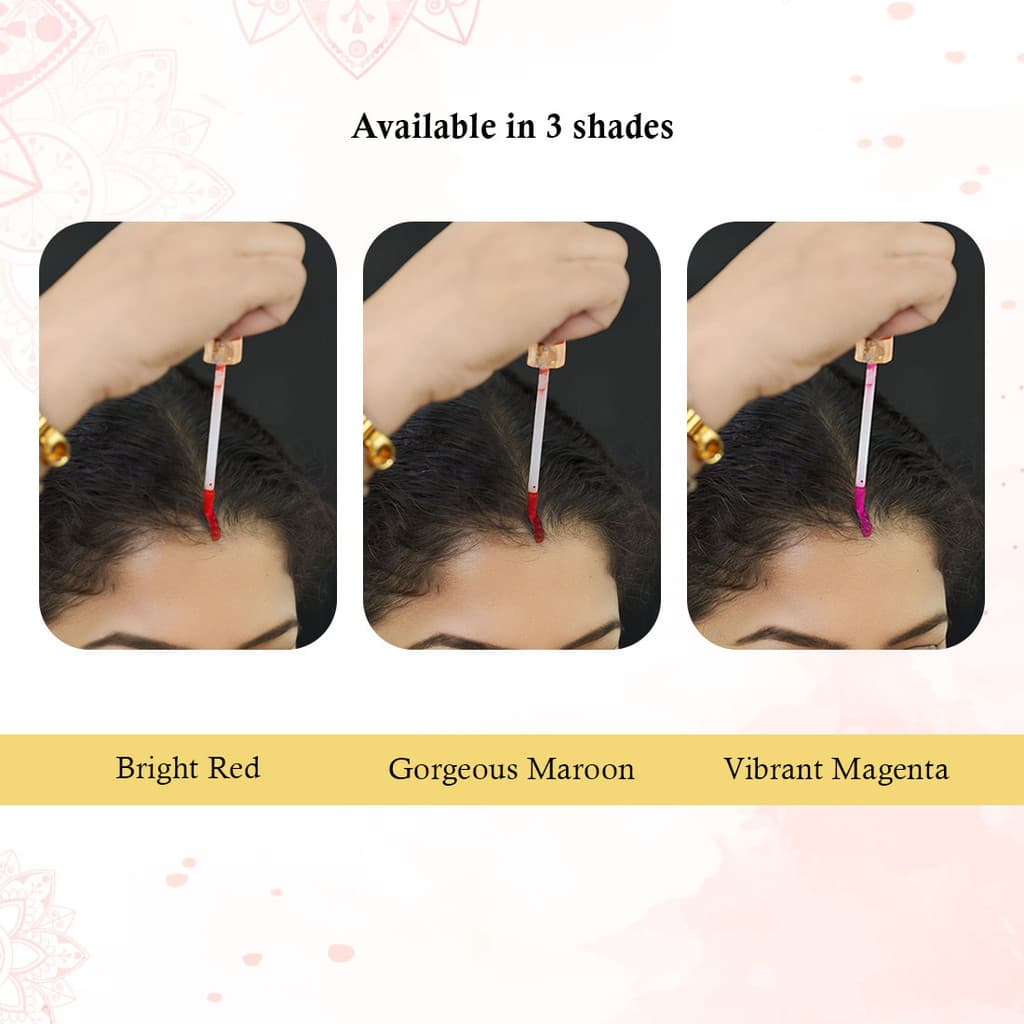 KEYA SETH AROMATHERAPY Aromatic 100% Natural Liquid Sindoor Maroon with Sponge-Tip- Applicator- Long Lasting Chemical Free & Waterproof with Floral Pigment (5ml X 2) Sindoor