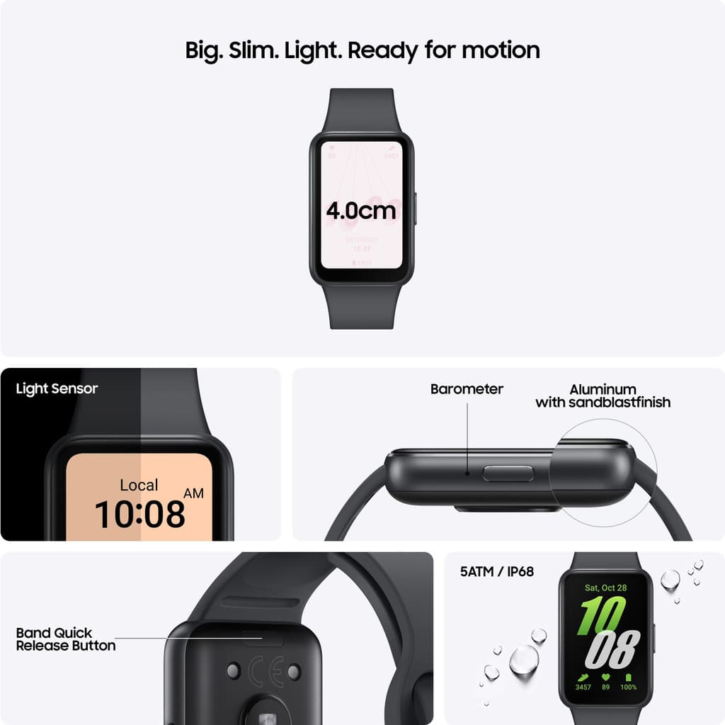 Samsung Galaxy Fit3 | AMOLED Display & Aluminium Body | Upto 13Day Battery | 5ATM & IP68