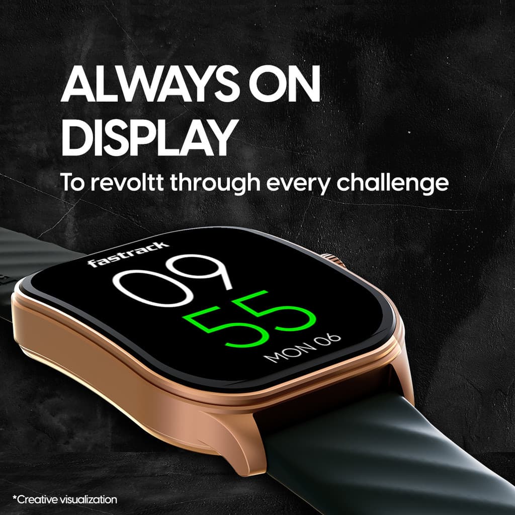 Fastrack FS1 Pro|World's First,1.96" Super AMOLED|Highest Resolution|BT Calling Smartwatch