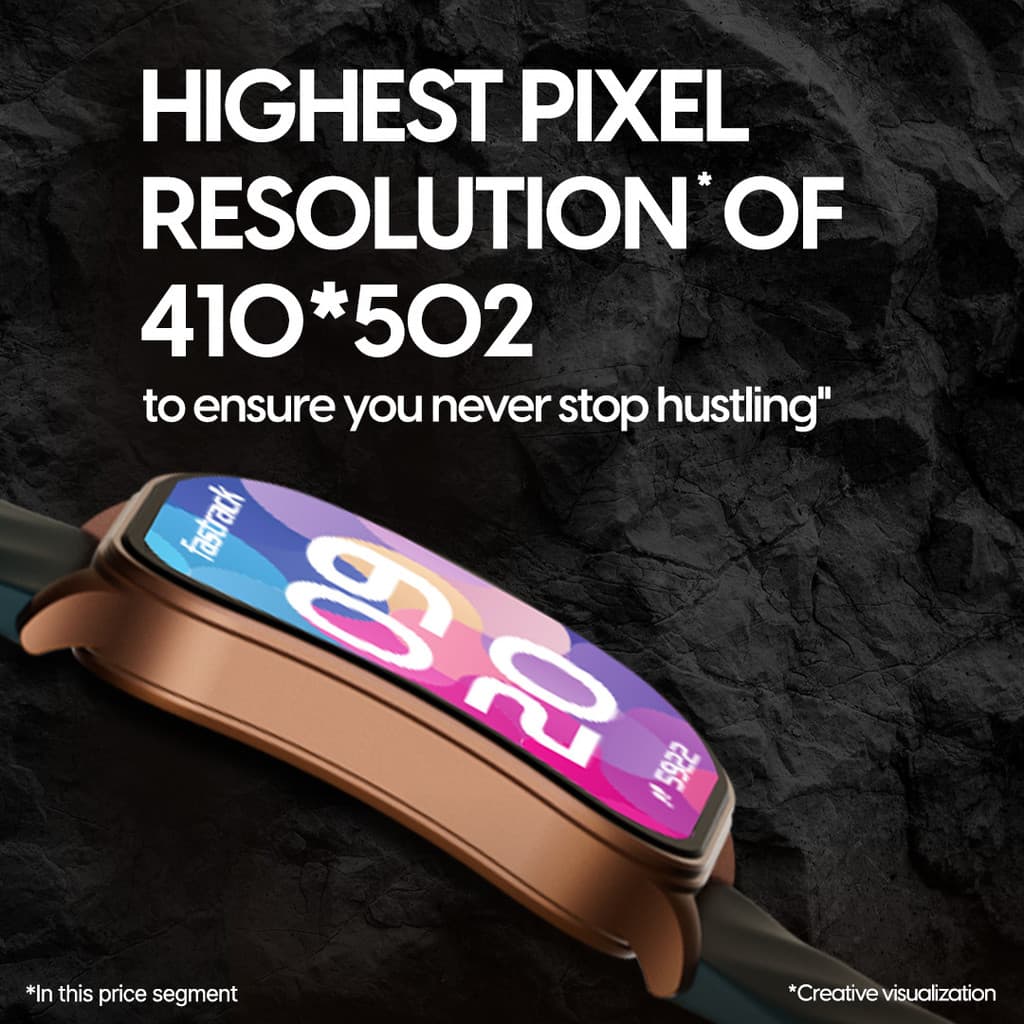Fastrack FS1 Pro|World's First,1.96" Super AMOLED|Highest Resolution|BT Calling Smartwatch