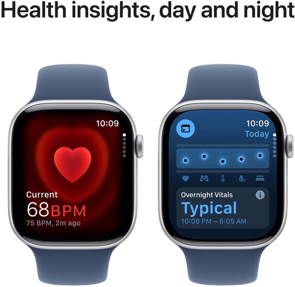 Apple Watch Series 10 GPS 46mm Silver Aluminium with Denim Sport Band