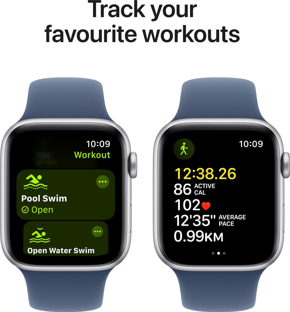 Apple Watch SE 2 GPS 44mm (2nd Gen) Silver Aluminium with Denim Sport Band