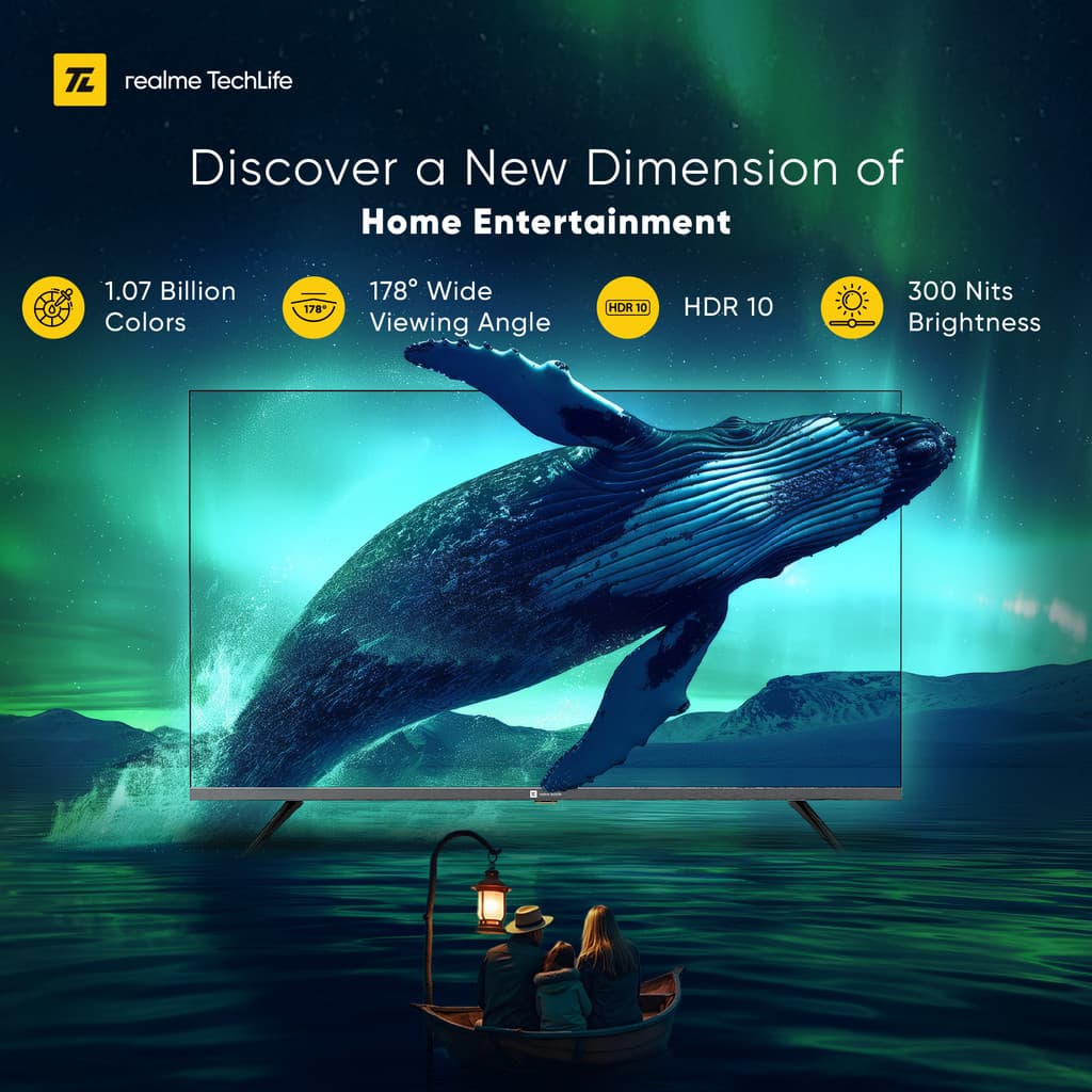 realme TechLife 139 cm (55 inch) QLED Ultra HD (4K) Smart Google TV