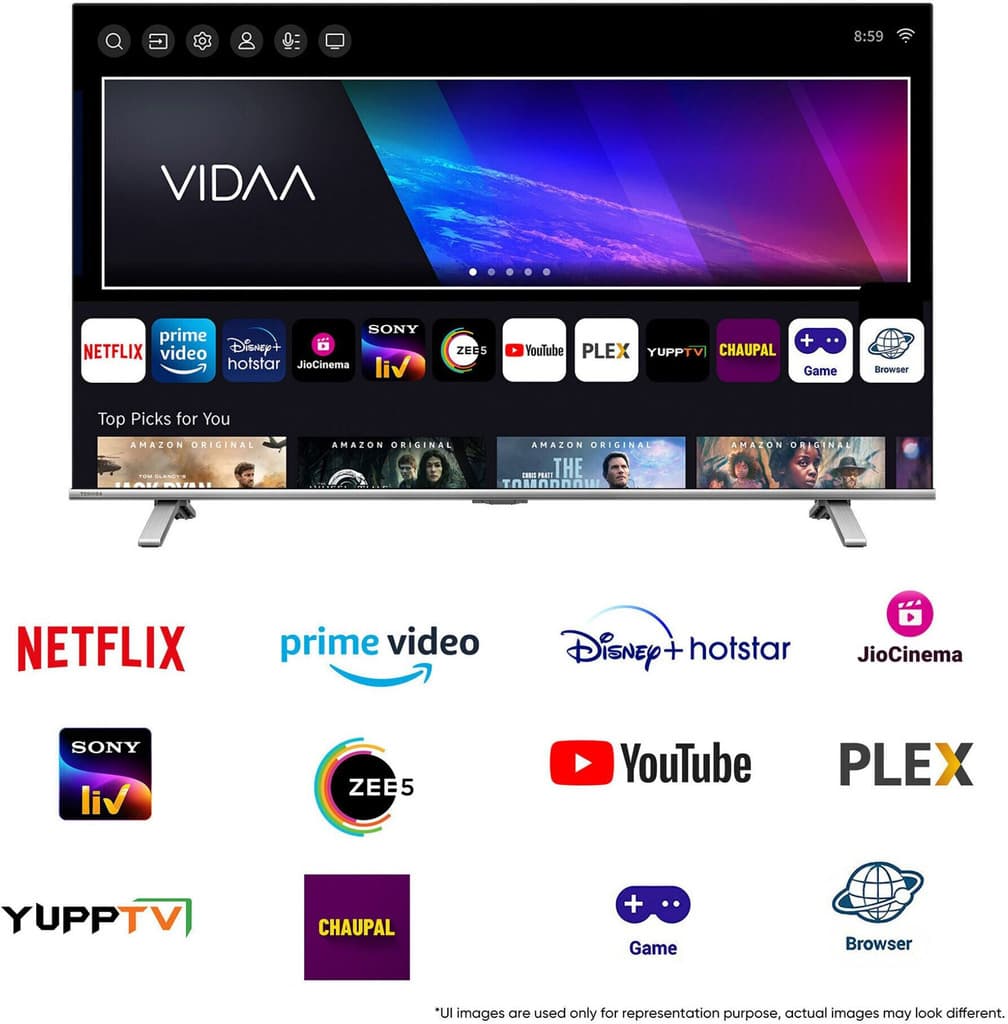 TOSHIBA 75Z570RP 189 cm (75 inch) QLED Ultra HD (4K) Smart VIDAA TV with Dolby Vision IQ Atmos, Hands-free Voice Control, HDR 10+