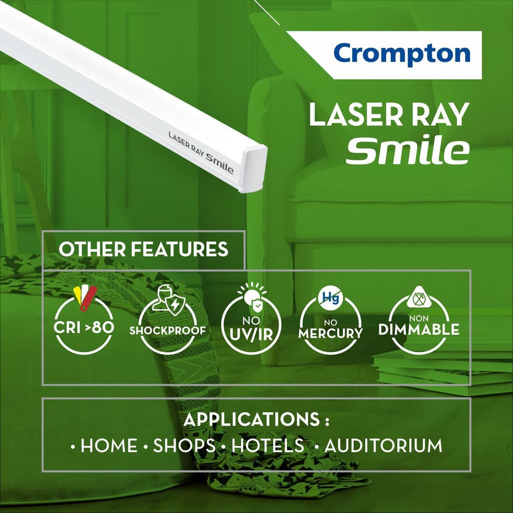 Crompton Laser Ray Smile 20W 20 W 121 cm Tube Light