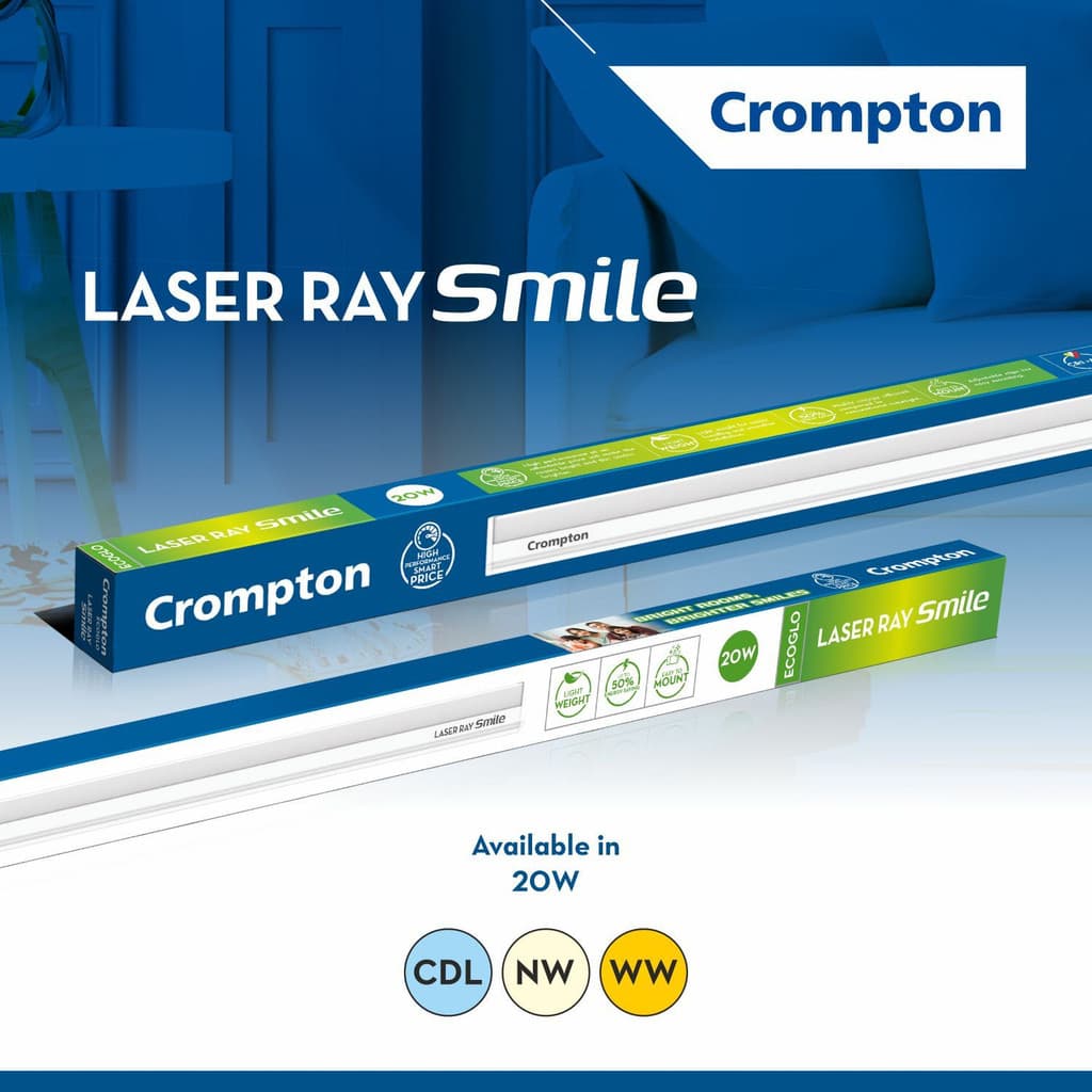 Crompton Laser Ray Smile 20W 20 W 121 cm Tube Light