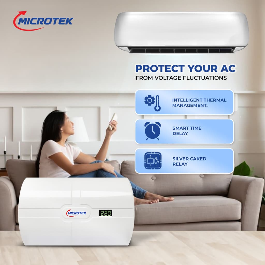 Microtek SMART EM4160+ Wall Mounted Automatic Voltage Stabilizer, Working Power 160V-285V