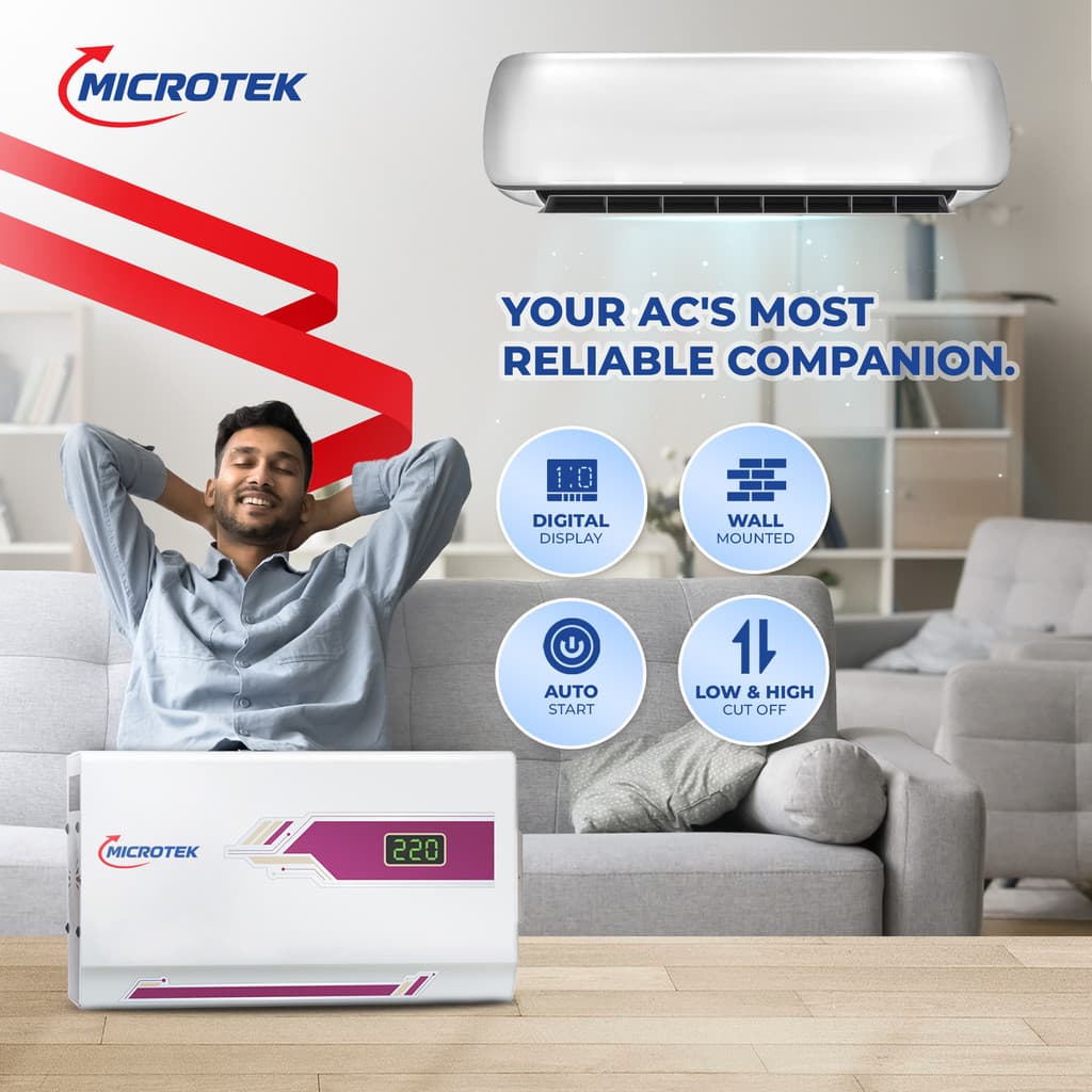 Microtek PEARL EM4130+ WHITE (130V TO 300V) INVERTER SERIES AC STABILIZER