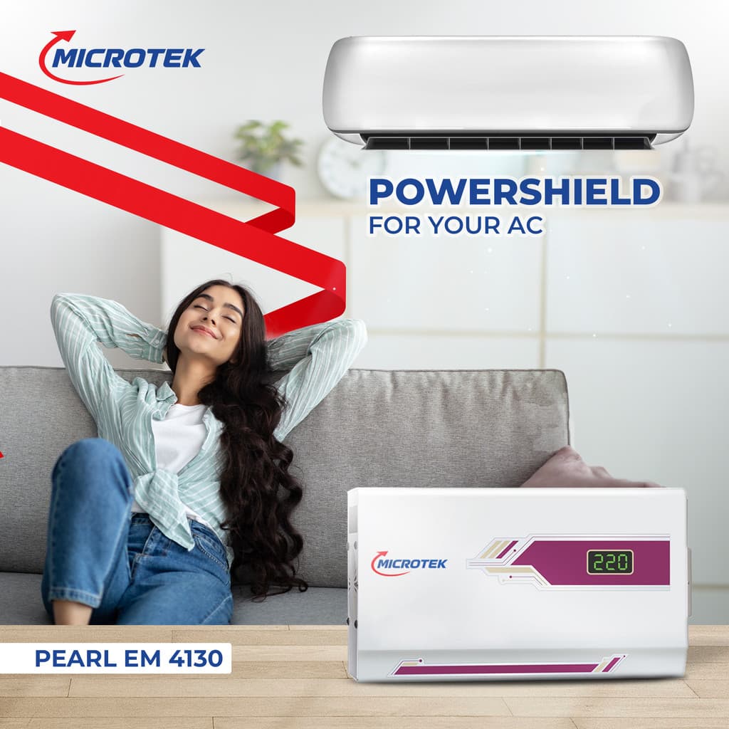 Microtek PEARL EM4130+ WHITE (130V TO 300V) INVERTER SERIES AC STABILIZER