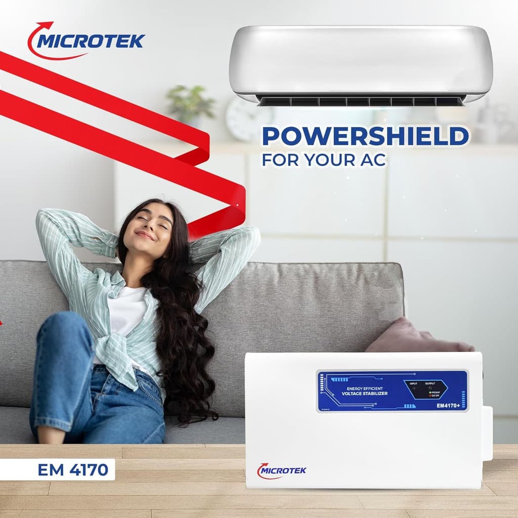 Microtek EM4170+ (170v to 270v+-5v) Voltage Stabilizer (for AC Upto 1.5 Ton)