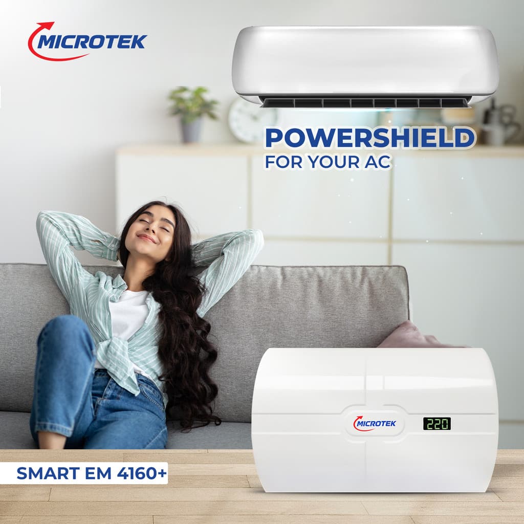 Microtek SMART EM4160+ Wall Mounted Automatic Voltage Stabilizer, Working Power 160V-285V