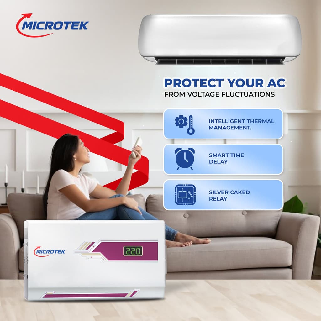 Microtek PEARL EM4130+ WHITE (130V TO 300V) INVERTER SERIES AC STABILIZER