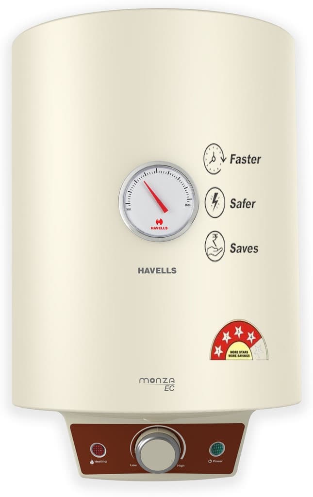 HAVELLS Monza EC 10 L Storage Water Geyser | 4 Star BEE Energy Rating | Glassline Tanked