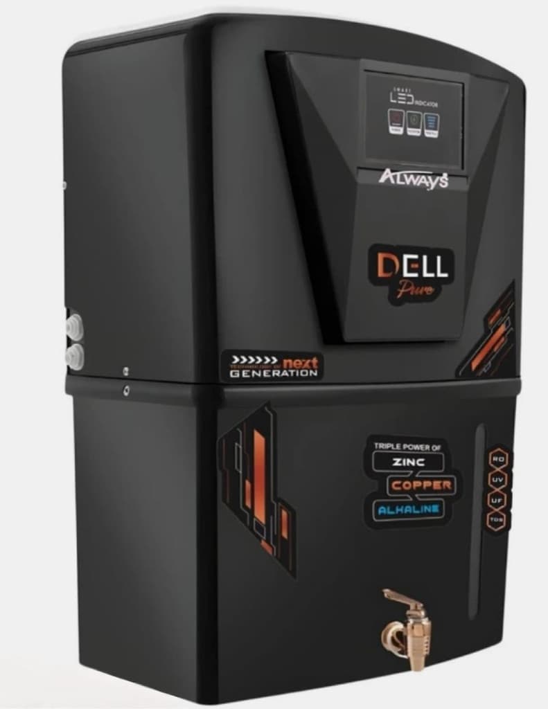 Always Dellpure Zinc Copper 9 Stage Purification Water purifier With LED INDICATOR 12 L RO + UV + UF + TDS + ALK + Copper Water Purifier