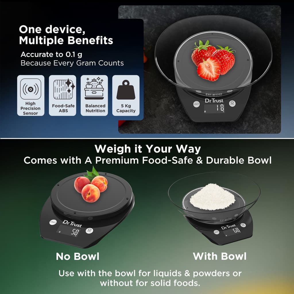 Dr Trust USA Digital Food Weight Machine 531 with BPA free bowl Weight Loss (5kg) Kitchen Weighing Scale