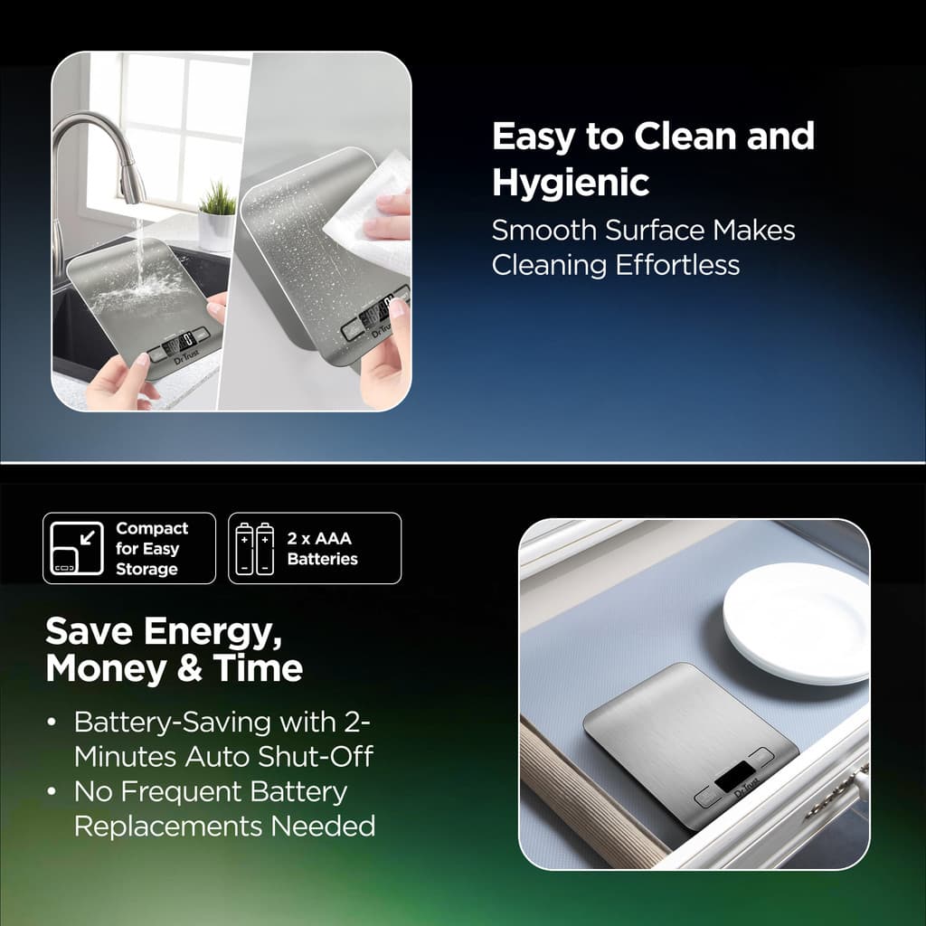 Dr Trust USA 529 Electronic Digital Food Weight Machine Stainless Steel (5Kg) Kitchen Weighing Scale