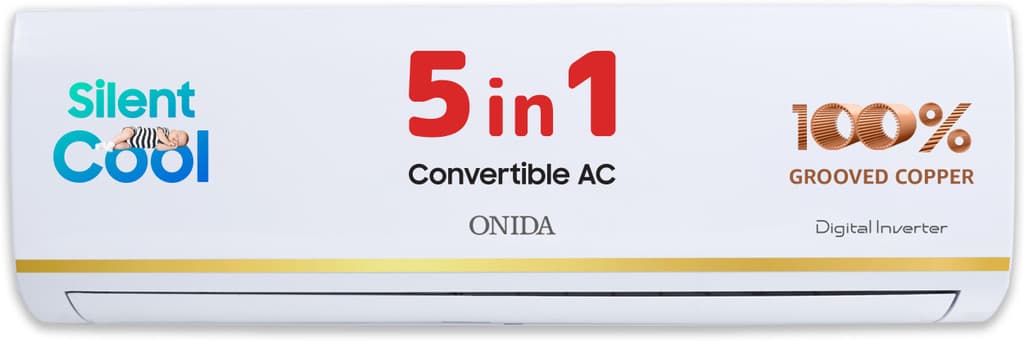 ONIDA 2025 Model 1.5 Ton 5 Star Split Inverter 5-in-1 Convertible Cooling with Deep Cleaning AC