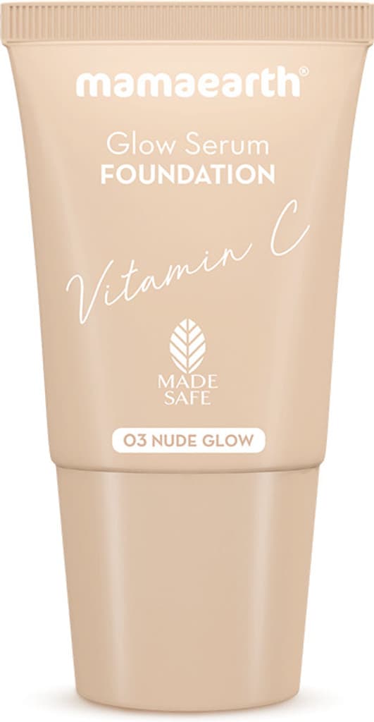 Mamaearth Glow Serum Foundation Mini Tube with Vitamin C & Turmeric for 12-Hour Long Stay Foundation
