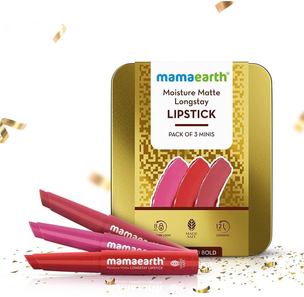 Mamaearth Moisture Matte Long Stay Lipstick Gift Set - Bright and Bold