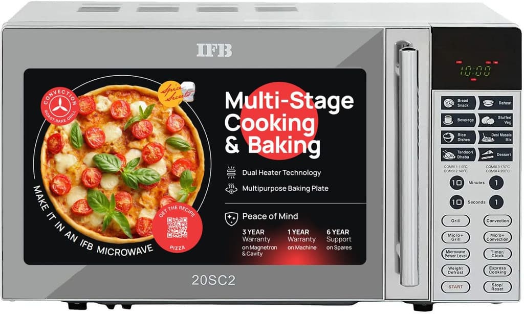 IFB 20 L 24 Standard Cook Menus, Steam Clean, Weight Defrost, Grill & Multi-Stage Cooking Convection Microwave Oven